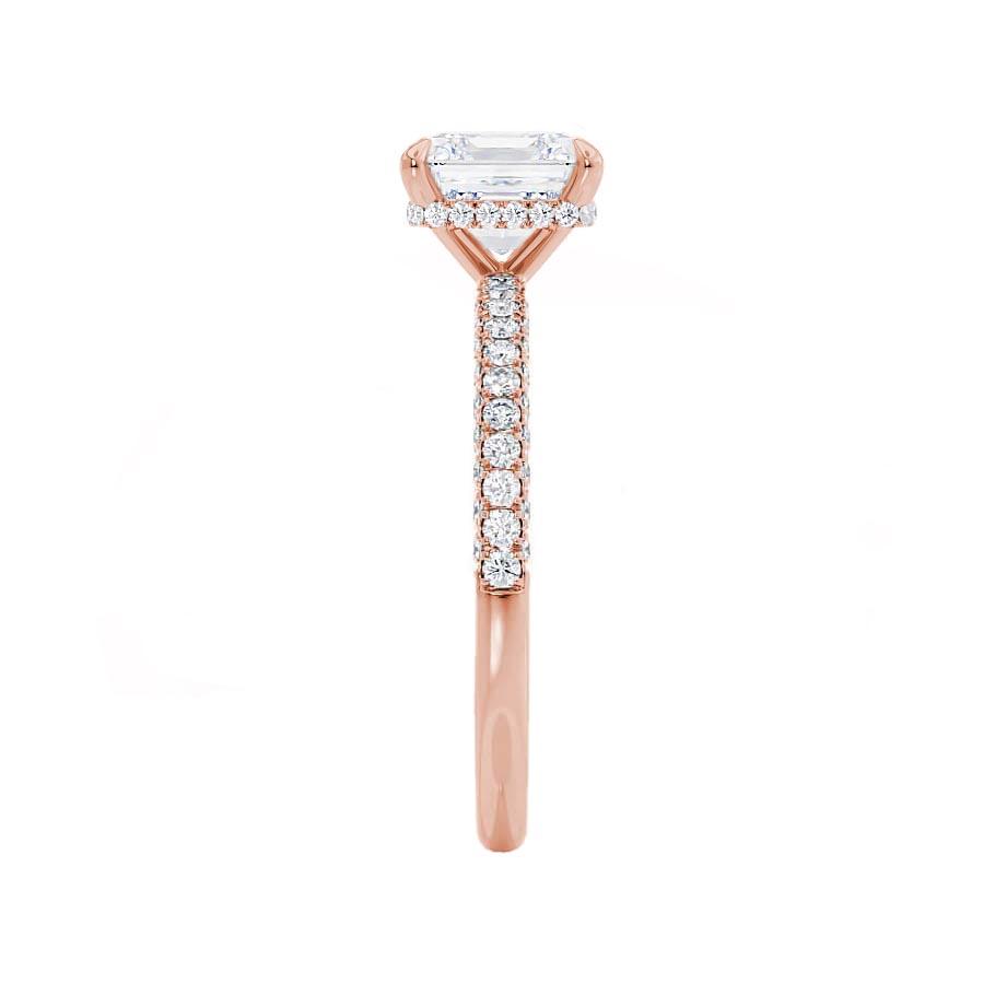 1.30 CT Asscher Shaped Moissanite Hidden Halo Style Engagement Ring 2