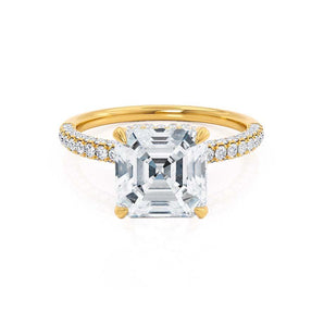 1.50 CT Asscher Shaped Moissanite Hidden Halo Style Engagement Ring 1