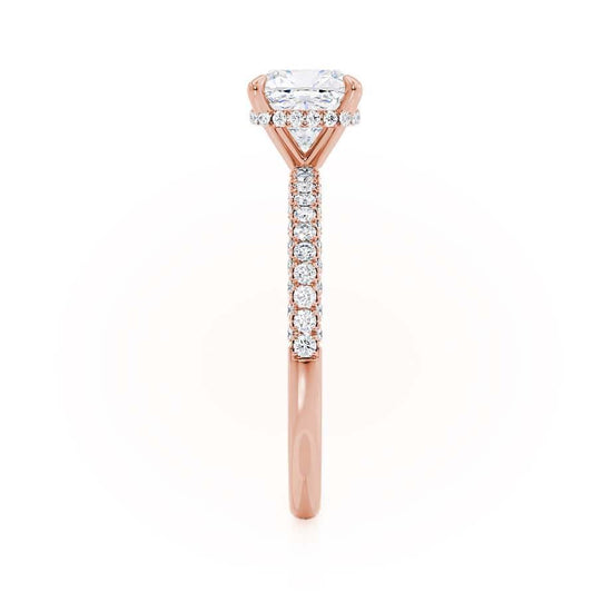 1.10 CT Cushion Shaped Moissanite Hidden Halo Style Engagement Ring 2