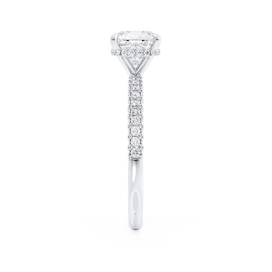 1.10 CT Cushion Shaped Moissanite Hidden Halo Style Engagement Ring 2