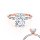 3.34 CT Elongated Cushion Shaped Moissanite Hidden Halo Style Engagement Ring 3