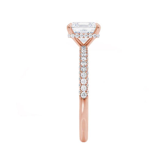 1.20 CT Princess Shaped Moissanite Hidden Halo Style Engagement Ring 2