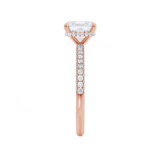 1.20 CT Princess Shaped Moissanite Hidden Halo Style Engagement Ring 2