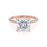 1.20 CT Princess Shaped Moissanite Hidden Halo Style Engagement Ring 1