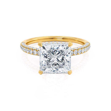 1.50 CT Princess Shaped Moissanite Hidden Halo Style Engagement Ring 1