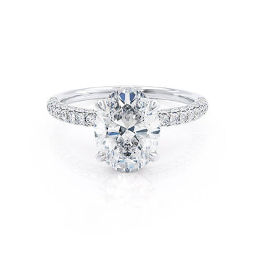 4.20 CT Oval Shaped Moissanite Hidden Halo Engagement Ring 1
