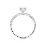 1.50 CT Oval Shaped Moissanite Hidden Halo Style Engagement Ring 5