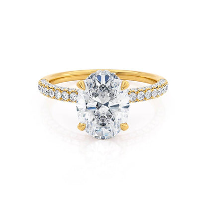 4.20 CT Oval Shaped Moissanite Hidden Halo Style Engagement Ring 1