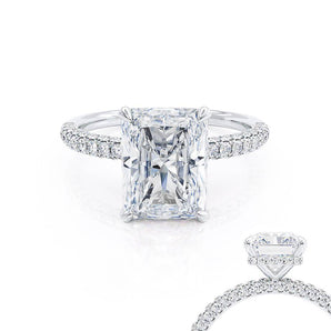 2.70 CT Radiant Shaped Moissanite Hidden Halo Style Engagement Ring 2