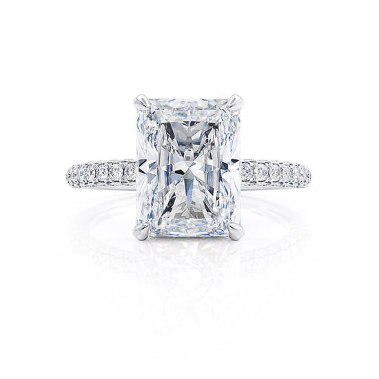2.70 CT Radiant Shaped Moissanite Hidden Halo Style Engagement Ring 3