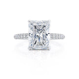 2.70 CT Radiant Shaped Moissanite Hidden Halo Style Engagement Ring 3