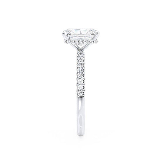 2.70 CT Radiant Shaped Moissanite Hidden Halo Style Engagement Ring 4