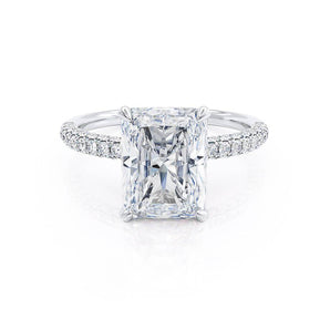 2.70 CT Radiant Shaped Moissanite Hidden Halo Style Engagement Ring 1
