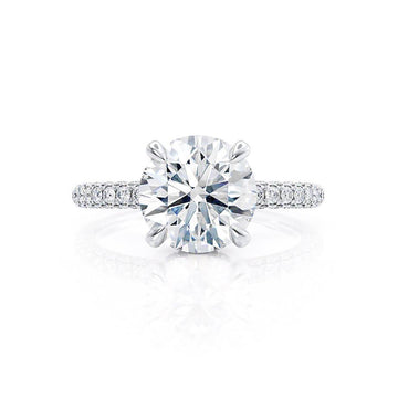 1.0 CT Round Shaped Moissanite Hidden Halo Style Engagement Ring 4