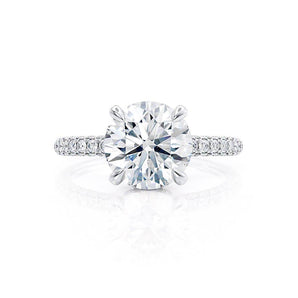 1.0 CT Round Shaped Moissanite Hidden Halo Style Engagement Ring 4