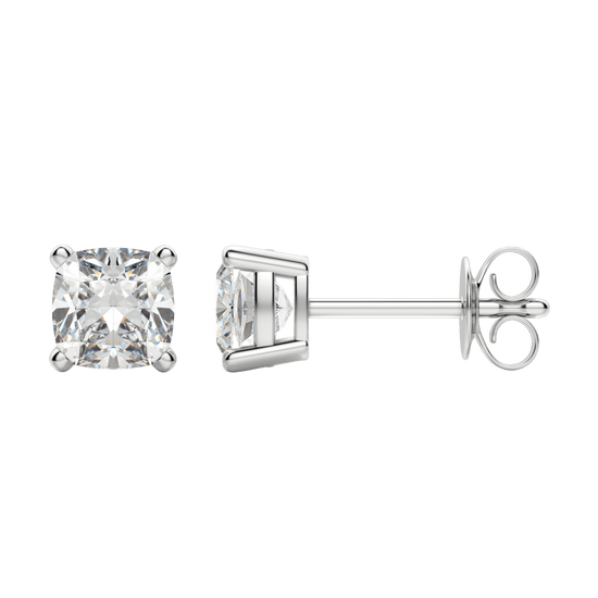 0.50 CT-2.0 CT Cushion Solitaire CVD F/VS Diamond Earrings 4
