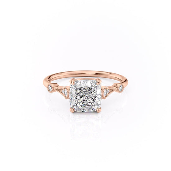 2.15 CT Cushion Cut Milgrain Vintage Style Engagement Ring 10
