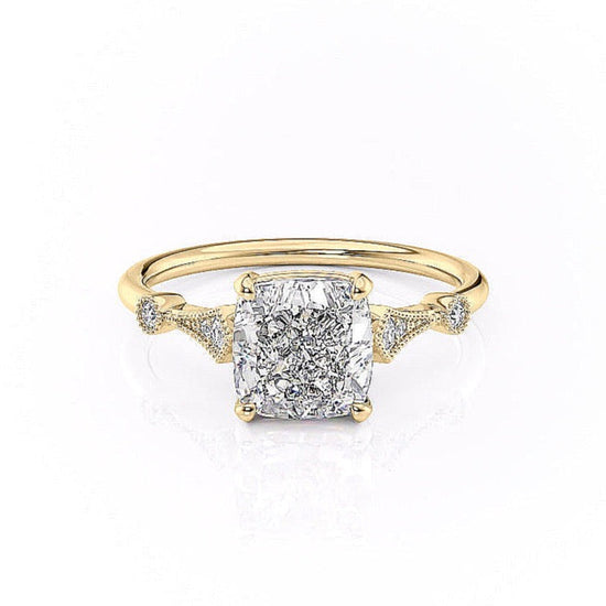 2.15 CT Cushion Cut Milgrain Vintage Style Engagement Ring 9