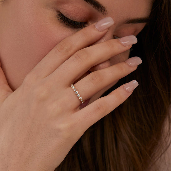 0.46 CT Round Half Eternity CVD EF/VVS Diamond Wedding Band 3