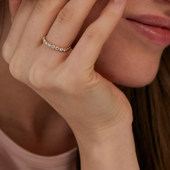 0.46 CT Round Half Eternity CVD EF/VVS Diamond Wedding Band 1