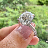 5.18 CT Oval Cut Hidden Halo Moissanite Engagement Ring 6