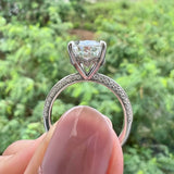 5.18 CT Oval Cut Hidden Halo Moissanite Engagement Ring 9