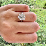 5.18 CT Oval Cut Hidden Halo Moissanite Engagement Ring 4