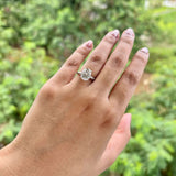 5.18 CT Oval Cut Hidden Halo Moissanite Engagement Ring 2