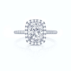 2.30 CT Elongated Cushion Shaped Moissanite Halo Style Engagement Ring 2