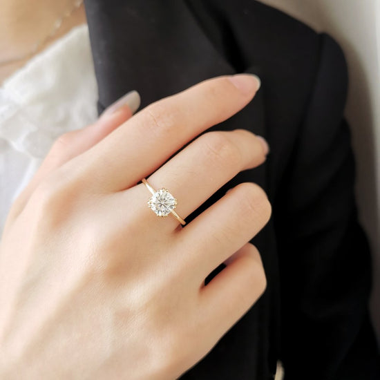 1.50 CT Cushion Shaped Moissanite Solitaire Engagement Ring 8