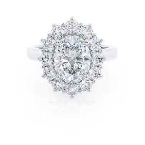 2.10 CT Oval Shaped Moissanite Halo Style Engagement Ring 3