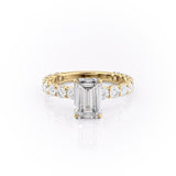 2.30 CT Emerald Cut Pave Setting Moissanite Engagement Ring 11