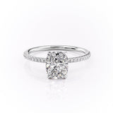 2.0 CT Elongated Cushion Cut Hidden Halo Pave Setting Moissanite Engagement Ring 9