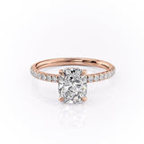 2.0 CT Cushion Cut Hidden Halo Pave Setting Moissanite Engagement Ring 2