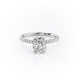 2.0 CT Cushion Cut Hidden Halo Pave Setting Moissanite Engagement Ring 9