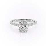 2.0 CT Elongated Cushion Cut Hidden Halo Pave Setting Moissanite Engagement Ring 10