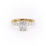 2.0 CT Elongated Cushion Cut Hidden Halo Pave Moissanite Engagement Ring 11