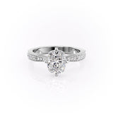 2.0 CT Elongated Cushion Cut Solitaire Channel Pave Moissanite Engagement Ring 10