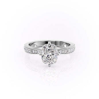 2.0 CT Elongated Cushion Cut Solitaire Channel Pave Moissanite Engagement Ring 10