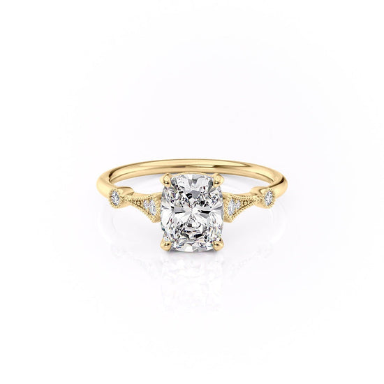 2.0 CT Elongated Cushion Cut Hidden Halo Moissanite Engagement Ring 11