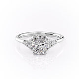 2.0 CT Cushion Cut Cluster Moissanite Engagement Ring 10