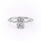 2.0 CT Elongated Cushion Cut Solitaire Dainty Style Moissanite Engagement Ring 8