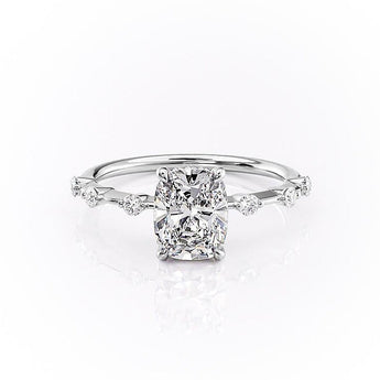 2.0 CT Elongated Cushion Cut Solitaire Dainty Style Moissanite Engagement Ring 8