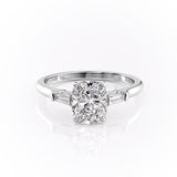 2.0 CT Cushion Cut Three Stone Moissanite Engagement Ring 10