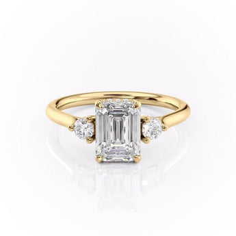 1.91 CT Emerald Cut Three Stone Moissanite Engagement Ring 11