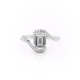 2.10 CT Emerald Cut Solitaire Bypass Setting Moissanite Engagement Ring 10