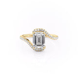 2.10 CT Emerald Cut Solitaire Bypass Setting Moissanite Engagement Ring 11