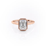 2.10 CT Emerald Cut Bezel Solitaire Moissanite Engagement Ring 12