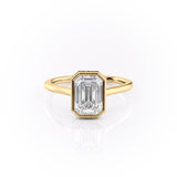 2.10 CT Emerald Cut Bezel Solitaire Moissanite Engagement Ring 11