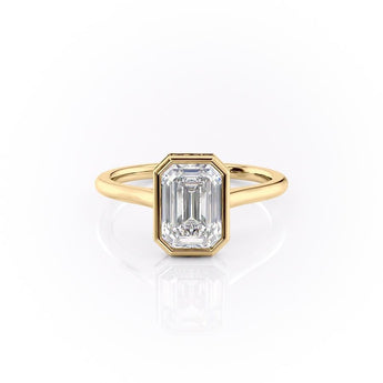 2.10 CT Emerald Cut Bezel Solitaire Moissanite Engagement Ring 11